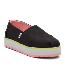 Toms Youth Alp Platform Espedrille Shoes - Black