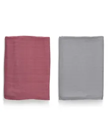 Anvi Baby Organic Bamboo Swaddle Maroon & Moon - Pack of 2