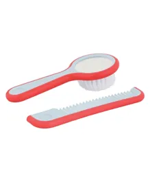 Bebeconfort Brush Mirror+Comb Navy - Red & White