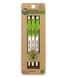 Onyx And Green Ball Black Pen 1005 White - Pack of 3
