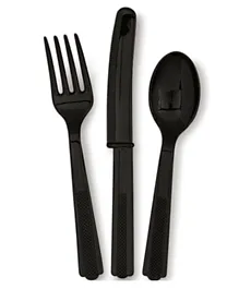 Unique Black Cutlery - Pack of 18