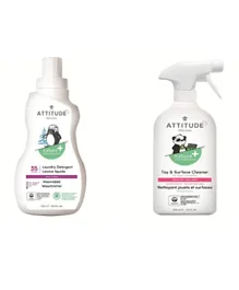 Attitude Bundle Laundry Detergent Sweet Lullaby + Toy & Surface Cleaner Unscented - 1.85L