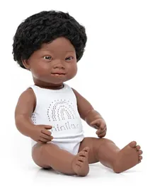 Miniland African Boy With Down Syndrome Baby Doll - 38 cm