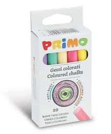 Primo Coloured Antidust Chalks Multicolor - Pack of 10