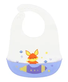 Little Angel Fox Printed Baby Silicon Bib - Multicolored