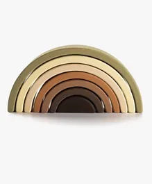 Sabo Concept Wooden Rainbow Toy Olive - 7 Pieces