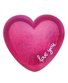 Party Centre Everyday Love Heart Shaped Paper Plates - 6 Pieces