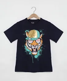 The Children's Tiger Printed T-Shirt - Dark Navy Blue