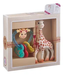 Sophie La Girafe Heart Shaped Rattle Teether & Giraffe Toy Gift Set - Multicolour
