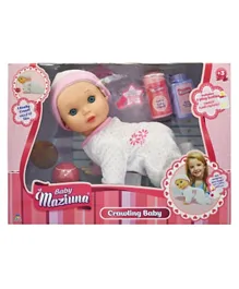 Maziuna Crawling Baby Doll with Accessories - White