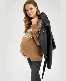 DeFacto Patterned Maternity Sweater - Brown