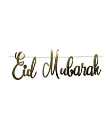 Party Propz Eid Mubarak Banner - Gold Mettalic