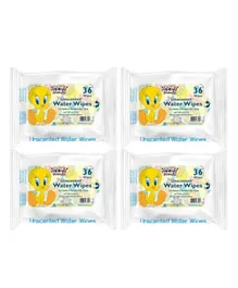 Warner Bros Tweety  Water Wipes Pack of 4 - 144 Wipes