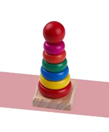 BAYBEE Stacking Wooden Rainbow Ring - 7 Pieces