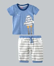 Smart Baby Jet T-Shirt With Bermuda Set - Blue