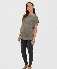Vero Moda Maternity O Neck Maternity Tee - Grey