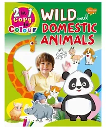 Sawan 2 In 1 Copy To Colour Wild & Domestic Animals - English