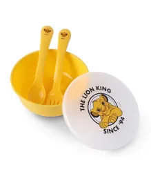 Disney Lion King Baby Feeding Bowl, Fork & Spoon Set - Yellow