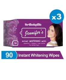 Jennifer's Instant Whitening Wipes  Pack of 3 - 90 Pieces
