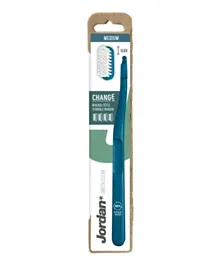 Jordan Green Clean Change Soft Toothbrush Handle + 4 Heads - Blue