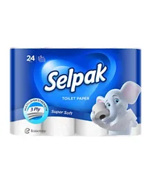 Selpak Super Soft Toilet Paper x3 Ply - 24 x 140 Sheets