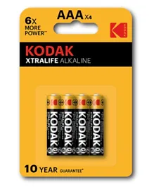 Kodak Xtralife Alkaline AAA Batteries - 4 Pieces