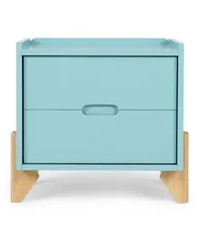 PAN Home Marlowe Solid Rubber Wood Night Stand With 2 Drawers - Blue & White