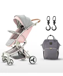 Teknum A1 Story Pink With Sunveno Grey Diaper Bag