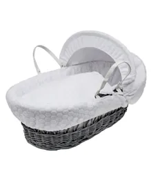 Kinder Valley Honeycomb Wicker Moses Basket - White