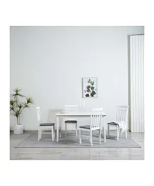 PAN Home Seabrook Solid Wood 1+6 Dining Set - White