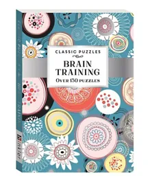 الألغاز الكلاسيكية لتدريب الدماغ بتصميم الزهور الزرقاء الأنتزاعية - مجموعة من 2 - إنجليزي