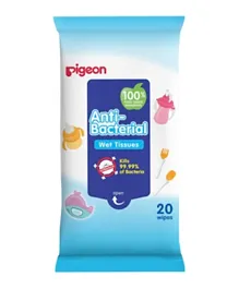 Pigeon Anti Bacterial Wipes - 20 Sheets