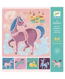 Djeco Horses Stencils - Pink