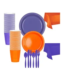 Amscan Orange And New Purple Premium Tableware Kit - 20 Guests