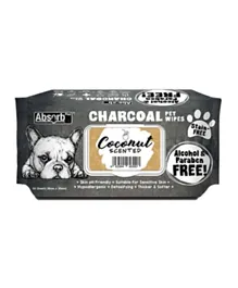 Absolute Holistic Pet Absorb Plus Charcoal Pet Wipes Coconut Scented - 80 sheets