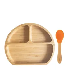 Myna Box Round Bamboo Plate - Orange