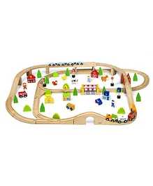 Viga Wooden Train Set  - 90 Pieces