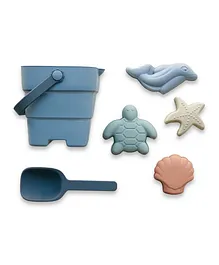 Peanut Silicone Collapsible Beach Toy Set Dusty Grey - 6 Pieces