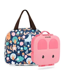 Eazy Kids Bento Box With Insulated Lunch Bag Combo - Pink
