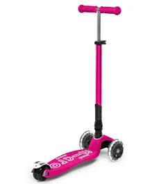 Micro Maxi Deluxe Foldable Scooter with LED Wheels - Shocking Pink