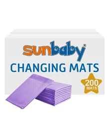 Sunbaby Disposable Changing Mats Pack of 200 - Purple