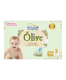 BabyJoy Diapers Olive Mega Pack Medium Size 3 - 112 Pieces