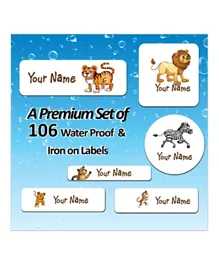 Ajooba Value Pack With Personalized Waterproof & Iron On Labels 0034 - Pack Of 106
