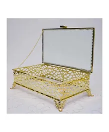 Danube Home Caroline Rectangle Decorative Luxury Jewellery Box - Gold