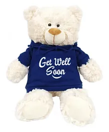 Fay Lawson Teddy Bear with Blue Hoodie with Get Well Soon Print - 38 cm