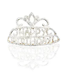 Party Propz Happy Birthday Glittering Stone Studded Tiara - Silver