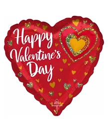 Party Centre Happy Valentines Day Glitter Hearts Jumbo Balloon
