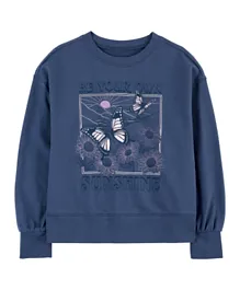 Carter's Butterfly French Terry Sweatshirt - Blue
