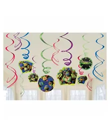 Party Centre Teenage Mutant Ninja Turtles Spiral Decoration - Pack of 12
