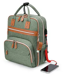 Green diaper best sale bag backpack